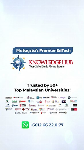 🎓 Expand Your Student Recruitment Network — Partner with Malaysia’s Top Universities! 🇲🇾 Are you an education consultant or agency looking to grow your business globally? Join Knowledge Hub, Malaysia’s premier EdTech platform — connecting trusted partners with top-ranked Malaysian universities and colleges! 🌍 ✨ Why Partner with Us? ✅ Direct access to Malaysia’s leading institutions ✅ Attractive commissions & priority agent support ✅ Access to globally recognized programs ✅ Free marketing mat