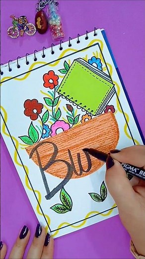 Beautiful Biology Front Page Design for Notebook ✨ | Easy & Aesthetic Back to School Idea #shorts