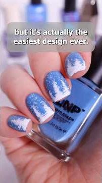 🥶 the easiest snowy nail art ever?!☃️ #nailart #nailartdesigns