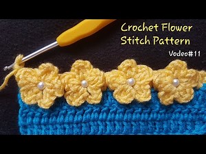 Crochet Flower Stitch Pattern for Border Edging | For Blankets, Shawls and Scarf