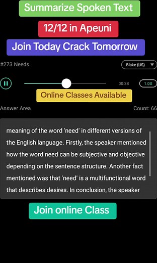 Master Summarize Spoken Text for PTE Success
