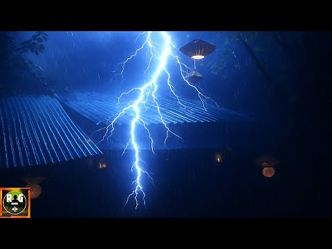 Heavy Rain & Loud Thunderstorm Sounds under Tin Roof ⛈️ Relaxing ASMR for Deep Sleep & Stress Relief
