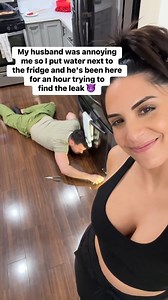 Hope he finds the leak soon 🤣 #pranks #humor #viral #couples | Natalini