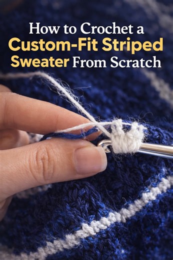 How to crochet a custom-fit striped sweater from scratch