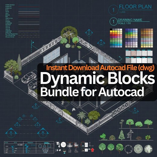 Dynamic Autocad Block Library (digital Download) - Etsy
