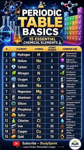 Periodic Table Basics Made Easy 📚 | Chemistry.#studysprint