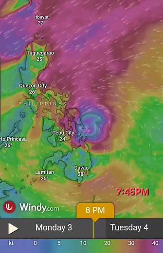 Location of Typhoon Tino 7:45PM Nov. 3, 2025 TROPICAL CYCLONE BULLETIN NR. 9 Typhoon #TinoPH (KALMAEGI) Issued at 8:00 PM, 03 November 2025 Valid for broadcast until the next bulletin at 11:00 PM today. “TINO” FURTHER INTENSIFIES WHILE MOVING WEST NORTHWESTWARD OVER THE EAST OF DINAGAT ISLANDS. • Location of Center (7:00 PM) The center of the eye of Typhoon TINO was estimated based on all available data including those from Guiuan Doppler Weather Radar at 95 km Southeast of Guiuan, Eastern Samar