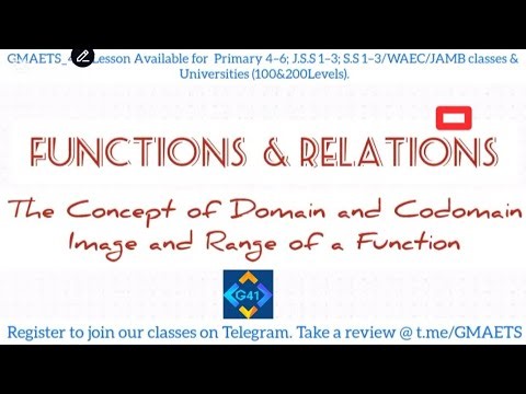 RELATIONS & FUNCTIONS INTRODUCTION//DOMAIN//CODOMAIN//IMAGE//RANGE//MAT102