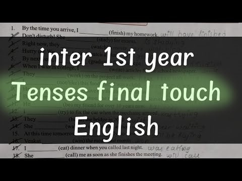 Inter first year English tenses final touch