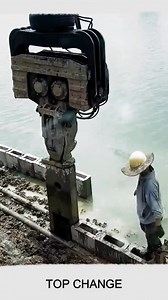 705K views · 2.6K reactions | Concrete sheet pile installation along the river Credit: Top change #construction #smartwork #goodtoools #Youtubeshort | Pile Buck Magazine | Facebook