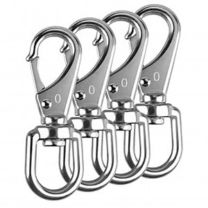 KINLINK 304 Stainless Steel Swivel Snap Hooks, 4 Pack 2.7 Inch Flag Pole Clips, Heavy Duty Spring Snap Hooks for Flagpole Rope, Dog Leash, Keychain, Boat Anchor Rope, Bird Feeder