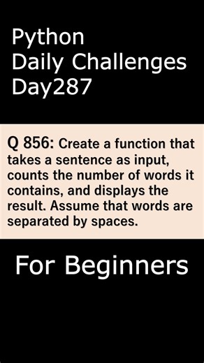 Python Daily Challenges Day287 For Beginners #programming #python #beginnersstitch