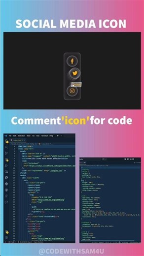 Social media icons 🔥 #coding #html #css #js #projects #basic #reels