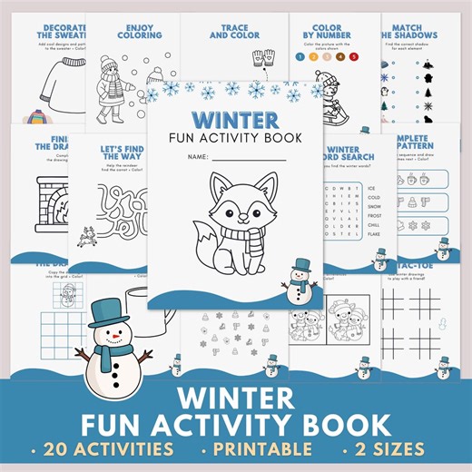 Winter Busy Book Printable for Kids · Indoor Activities & Coloring Pages · Preschool Quiet Book · PDF Instant Download - Etsy