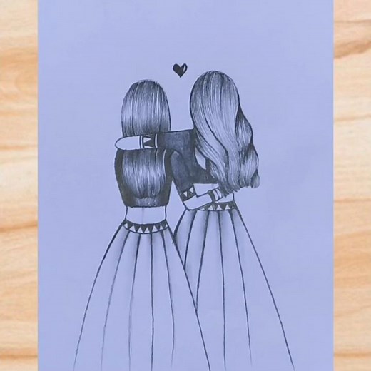 How to draw Best friends #shrorts #bestfriend #girldrawing #bff #friendship #pencildrawing #drawing