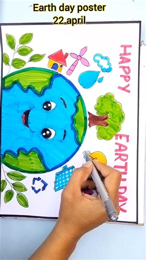 world earth day poster easy #drawing #earthdaydrawing #easydrawing #shorts #trending #earthday #art
