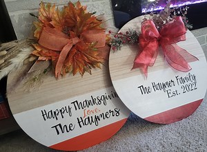 Customized Finished Wood Door Wreath - Etsy