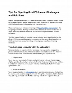 Tips for Pipetting Small Volumes_ Challenges and Solutions - SlideServe