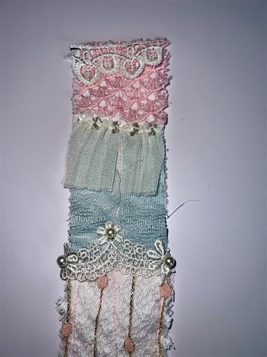 Fabric & Lace Snippet Roll 25”x2” for Junk Journals Shabby Chic - Etsy