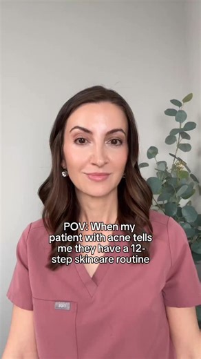5.9K views | If you’ve got acne, a 12-step skincare routine might be doing more harm than good. Check out my previous reels: Acne Crash Course and Nodular Acne for additional tips. Just remember: keep it simple, let your skin breathe. 識✨ #LessIsMore #AcneCare #SimpleSkincare #DermTips #SkinCare | Dr. Aleksandra Brown, DO, FAOCD, FAAD | Facebook