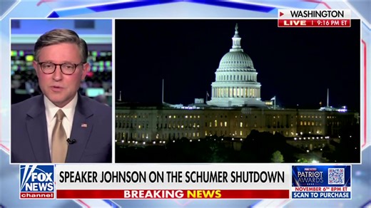 This is the first time in history a political party has shut down the government over a clean, nonpartisan CR. Democrats have now voted 12 TIMES to keep the government closed - all because Chuck Schumer is too afraid of the radical base in his own party. Rather than do the right thing for the American people, Democrats continue to dig their heels in and play political games. We need just 5 Democrats in the Senate to come to their senses and vote to reopen the government. I joined Sean Hannity to
