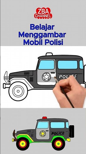 Menggambar dan Mewarnai Mobil Pemadam Kebakaran untuk Anak #drawing #menggambar #polisi #mobile