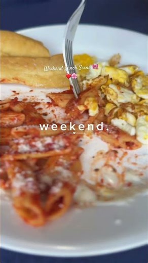 Weekend Lunch|| Scrambled egg Pasta🍝 ❤️ #food #foodie #whatieatinaday #foodshorts #pasta #egg