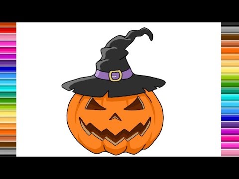 How to draw a Pumpkin Step by Step | Halloween Stuff 🎃