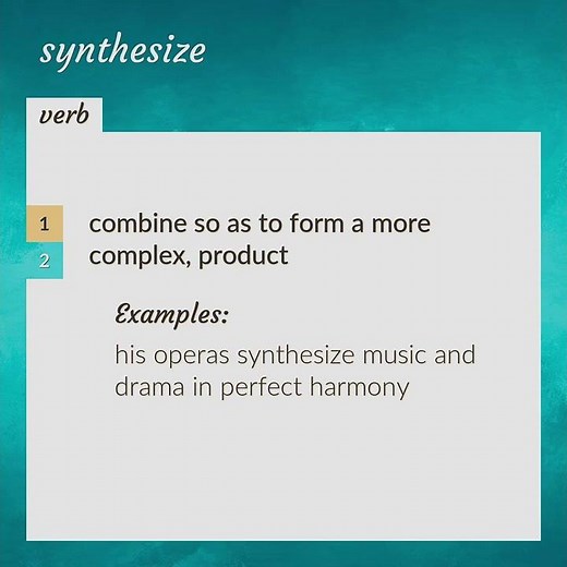 Synthesize | meaning of Synthesize