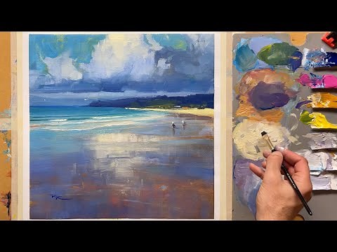 Mastering Reflections & Clouds | Beach Painting Tutorial for Beginners