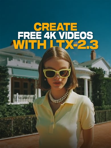 Generate 4K videos with text, images, and audio using the free, open-source LTX-2.3 model.