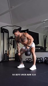 FULL BODY KETTLEBELL WORKOUT 💪🏻🔥 Try this quick, efficient full-body kettlebell circuit designed to hit every major movement pattern. You’ll start with a powerful hip hinge using the kettlebell swing, move into a strong horizontal pull with the single-arm bent-over row, then transition to an explosive vertical push with the single-arm push press. Finish with a controlled core stability challenge using the stationary march to test your balance and anti-rotation strength. If you want more worko