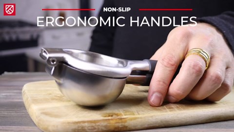 Large Lemon Squeezer Stainless Steel Press - Non-Slip Grip, Heavy Duty, Manual Design - Effortless Pro-Grade Lemon, Lime, Orange, and Citrus Fruit Hand Held Lemon Juicer Squeezer - No Seeds, Max Juice