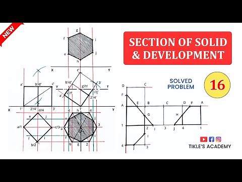 SECTION OF SOLID AND DEVELOPMENT OF LATERAL SURFACES SOLVED PROBLEM 16