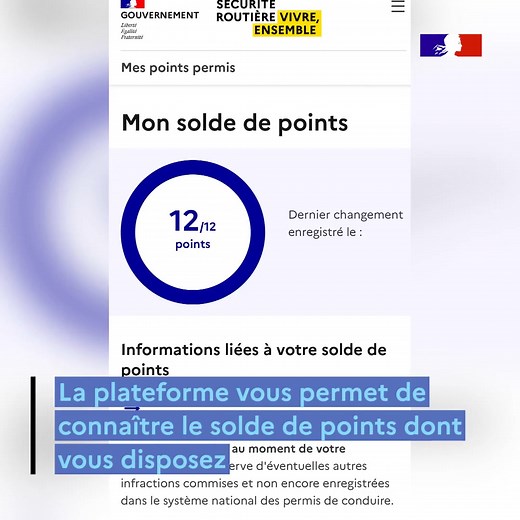 🪪 Consulter le solde de points de votre permis de conduire en quelques clics ? 📲 C'est possible avec mespoints.permisdeconduire.gouv.fr ! Laissez-vous guider ⤵️ | Ministère de l'Intérieur