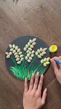 Waste Pista shell craft ideas, pistachio shells crafts, easy home decor ideas, wall hanging craft