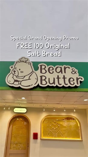 SPECIAL GRAND OPENING PROMO 🧸🥐 Bear & Butter is celebrating our special grand opening with something special for you! #HugsInEveryBites FREE 100 Original Salt Bread for the FIRST 100 customers! 🎉 Terms and Conditions : 1. Promo valid from 28 February - 1 March 2026 2. Free original salt bread for the first 100 customers 3. Customers must follow & tag instagram story @bearandbutter.id 4. Promo valid with no minimum order & cant be combined with other promos 5. Promo only valid at grand wisata 