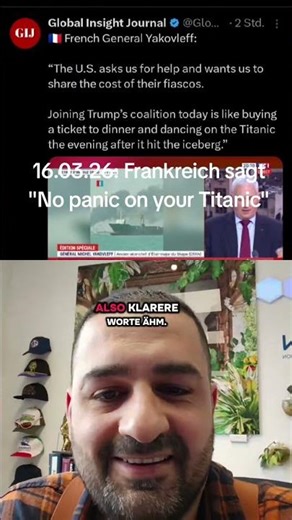 US-Fehlschlag: Französischer General vergleicht Trumps Koalition mit der Titanic