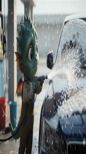 DRAGON BABY'S LAST SHIFT: He Crashed His Car & Blew Up the Gas Station! 💥#shortsfeed #shorts #ai