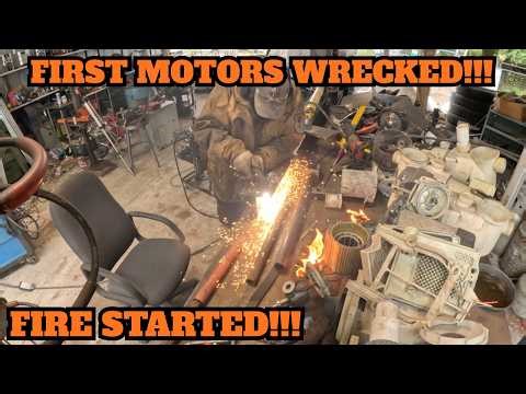 First Electric Motors Wrecked. Set My Table On Fire. Just Another Day at The Shop.