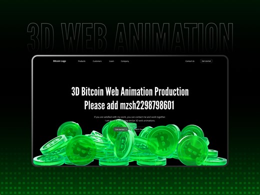 3d bitcoin website animation
