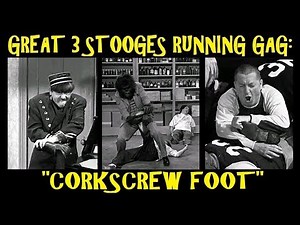 Great 3 Stooges Running Gag: "Corkscrew Foot"