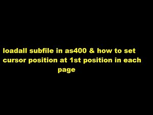 loadall subfile in as400 & how to set cursor position at 1st position in each page