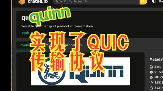 quinn 实现了QUIC传输协议 | 疯狂的Rust库
