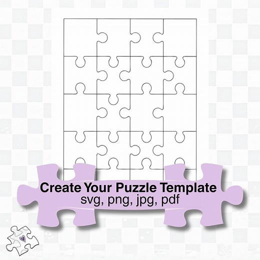 Make Your Own Puzzle 20 Pieces Puzzle Template PNG SVG Pdf Jpg Create Your DIY Jigsaw Printable Blank Puzzle Clipart Template - Etsy