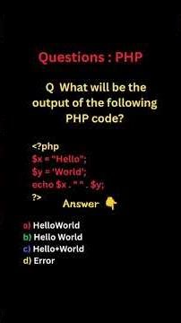 PHP MCQ Questions Shorts ⁉️ ,#mcq ,#coding ,#bca ,#exam ,#MCQ