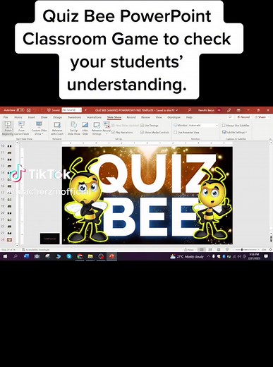 Quiz Bee PowerPoint Template for your classroom. #powerpoint #education #quizbee