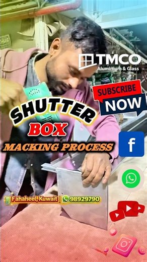 Window Shutter Box Making | TMCOaluminium | #youtubeshorts #shorts #aluminiumwork