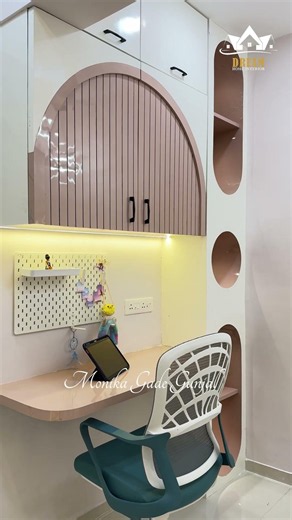 Modern Kids Bedroom Design with Study Unit & Designer Wardrobe ✨ | OM Interiors Pune #Shorts