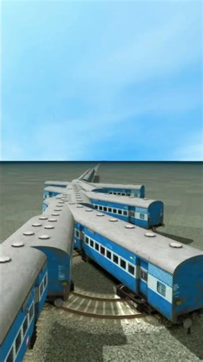 Crazy Dangerous Train Crossing On Bumpy Railroad 😱🔥 BeamNG.Drive Train 3D #shorts